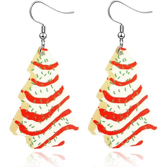 Women Handmade Bead Tree Santa Clause Wreath Candy Cane Drop Dangle Earrings - Picture 1 of 6